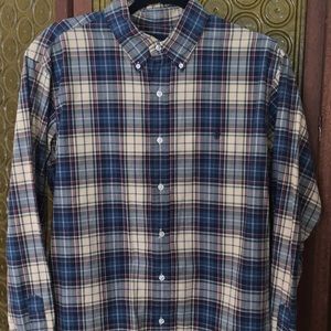 Ralph Lauren Blue Tan Plaid Oxford L